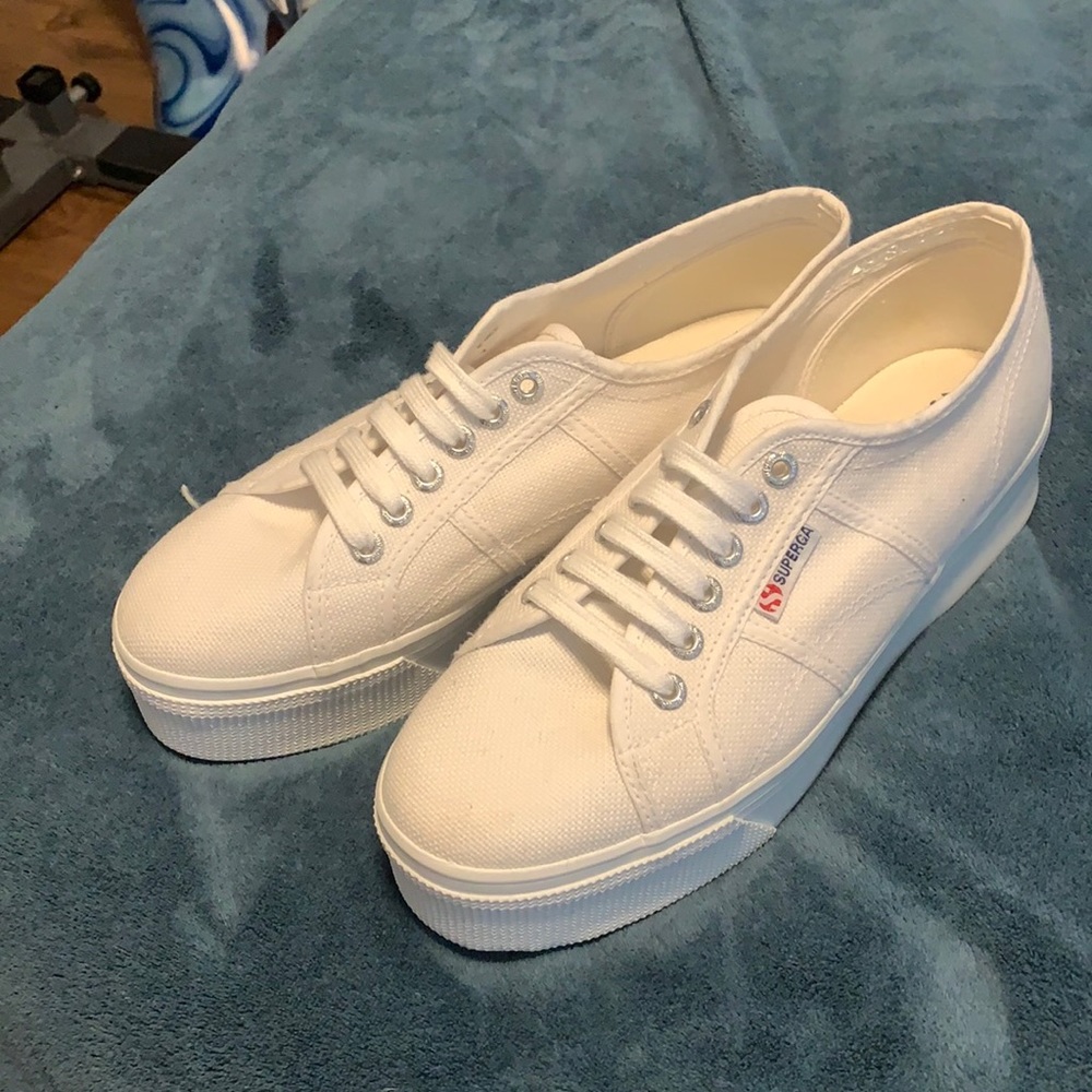 White Platform Superga